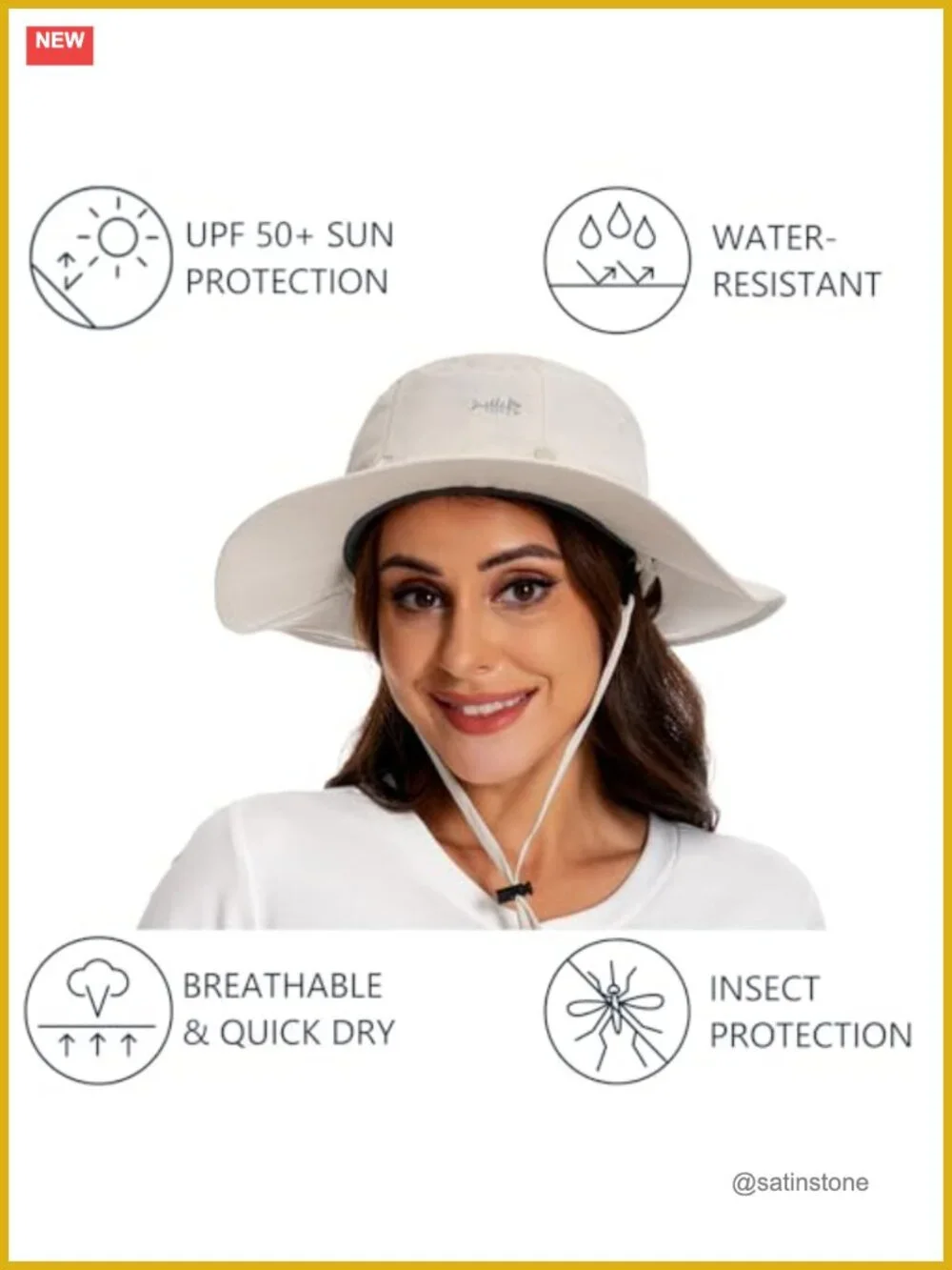 UPF 50+ Sun Hat with Mosquito Net and Neck Flap for Fishing Hiking